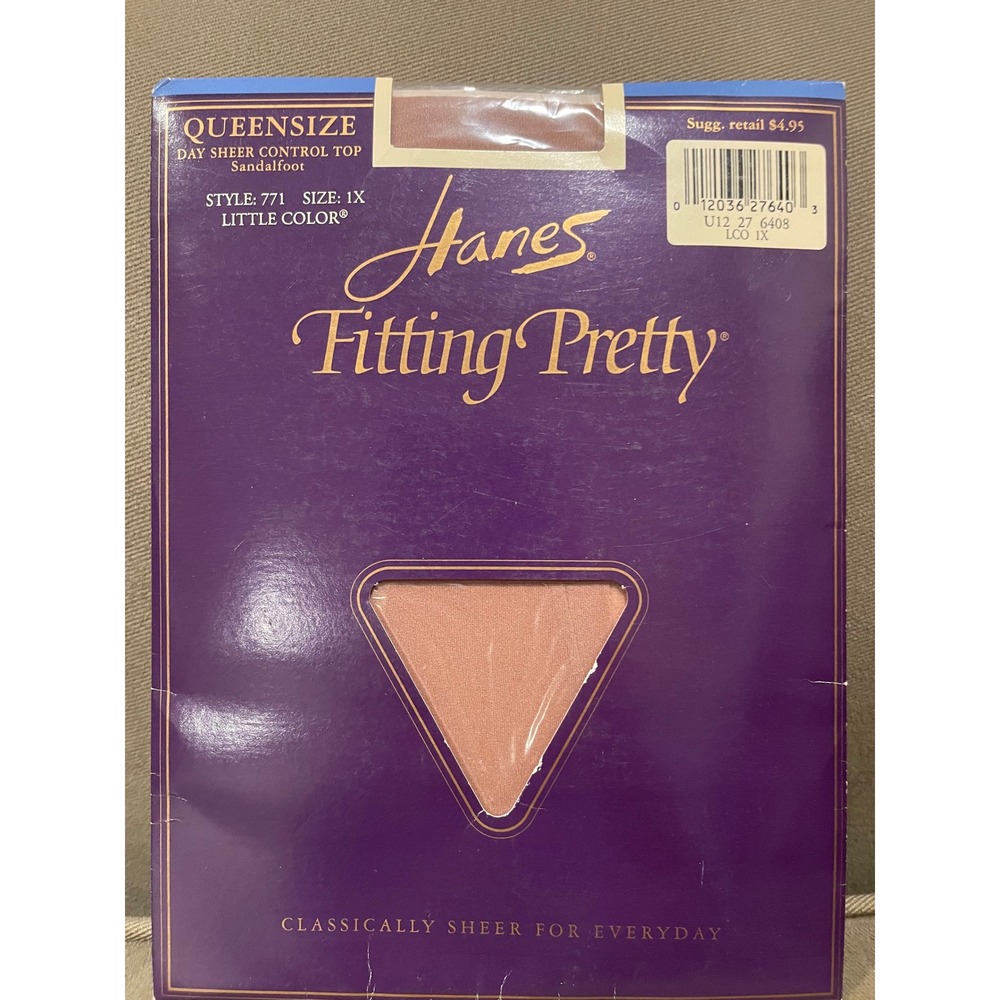 Hanes Fitting Pretty Queen Day Sheer Control Top Pantyhose Little Color 771 1X